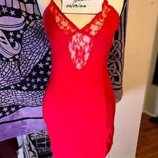 Superdown Red Lace Detail Bodycon Mini Dress