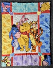 Vintage 1998 Disney Winnie The Pooh Crib Blanket Comforter Tigger Piglet Y2K