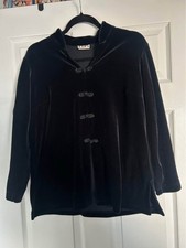 Vintage Black Velvet Long Sleeve Top
