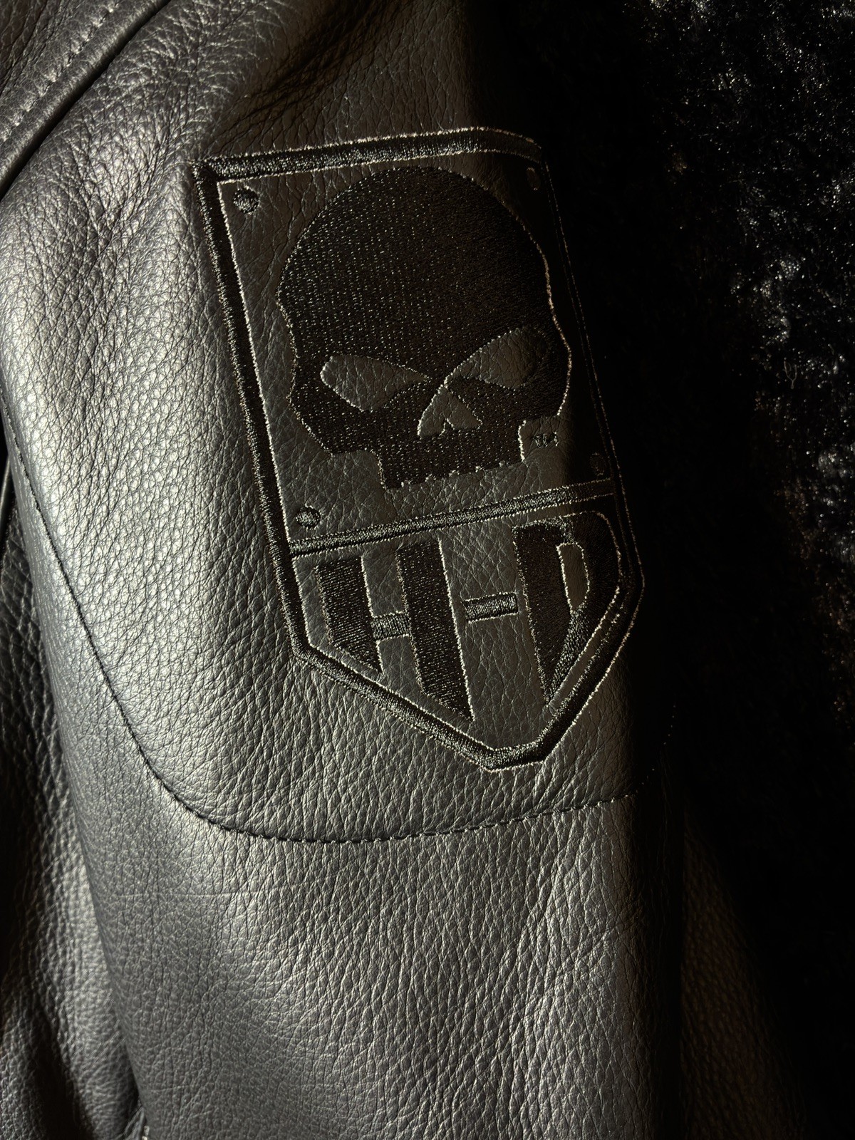 brand new 2010 Harley Davidson Mens Willie G Skull Black Leather 3in1 Jacket M image 4