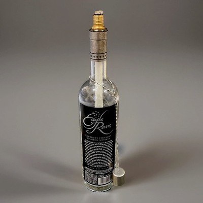 Eagle Rare Bourbon Bottle Tiki Torch Converted Patio Decor Unique Flame Lamp