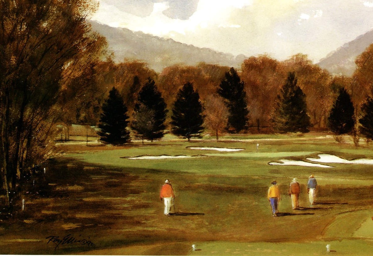 1992 Vintage Print Spring Greenbriar Golf Course West Virginia Watercolor Image
