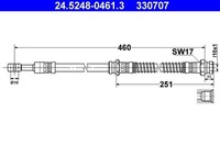 NEU - ATE 24.5248-0461.3 Bremsschlauch FüR Mitsubishi Volvo