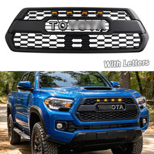 Front Bumper Grille Black Upper Grill W4 Led Lights For 2016-2023 Tacoma Sr Sr5