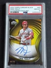 2022 Topps Chrome Black Mike Trout Autograph-Gold Refractor PSA 10 9/50