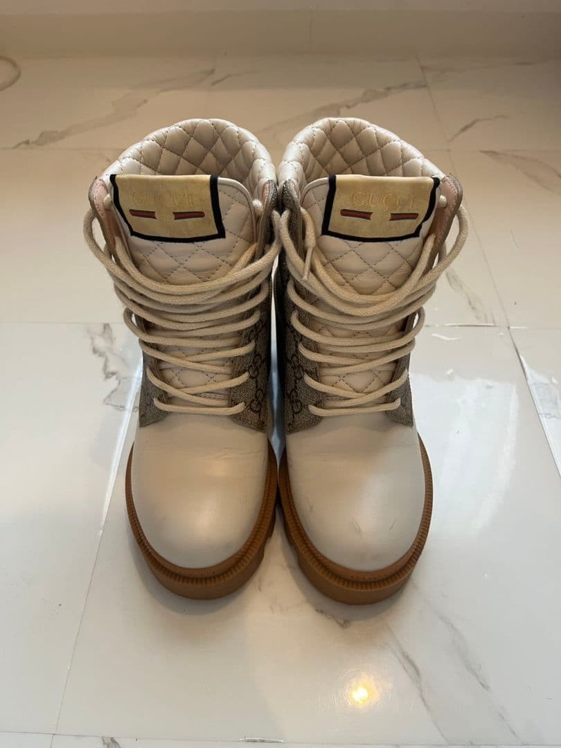 Gucci Quilted Boots White With GG Pattern Size 35.5 US About5.5 For Women thumbnail 20