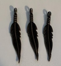 Silver Tone Feather Charms