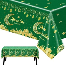 KatchOn, Green Ramadan Table Cover - 108x54 Inch, Pack of 3 | 