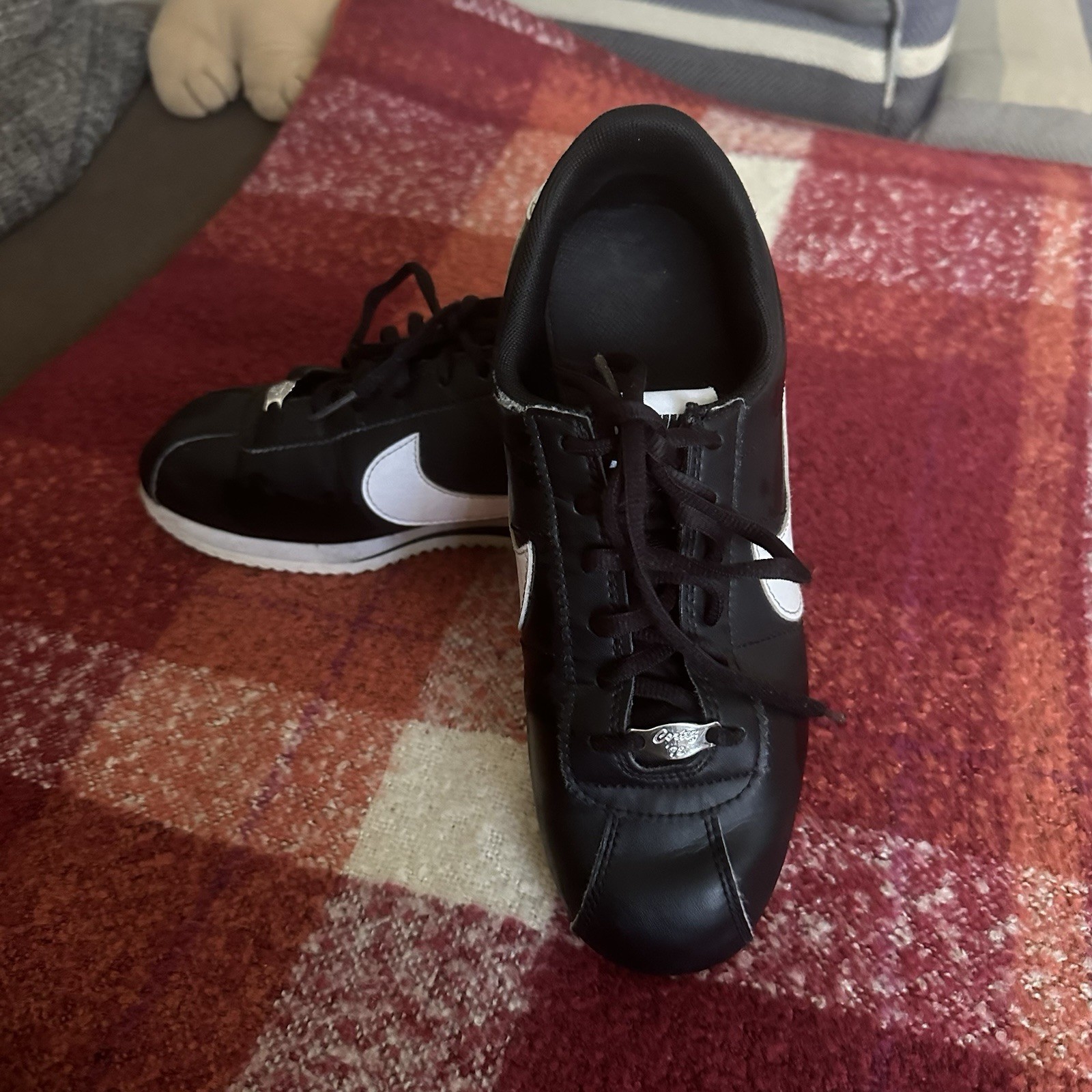NIKE • Cortez Basic Leather "Black White Size 6.5 - image 2