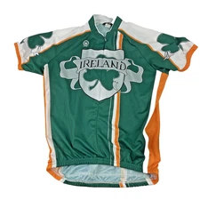 Canari Ireland Cycling Jersey Mens Large Shamrock Made in USA Bike Racing Shirt