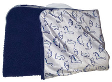 N1 WOW JUST BORN Dinosaurs Blue  Gray Plush Velour Sherpa Baby Crib Blanket
