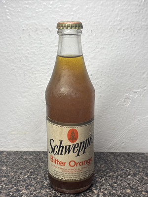 Vintage Rare 1960 s Schweppes Bitter Orange 10 Oz Soda Bottle Unopened 
