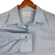 Calvin Klein Steel Dress Shirt Mens 2XL 18 34/35 Regular Fit Stretch Non Iron