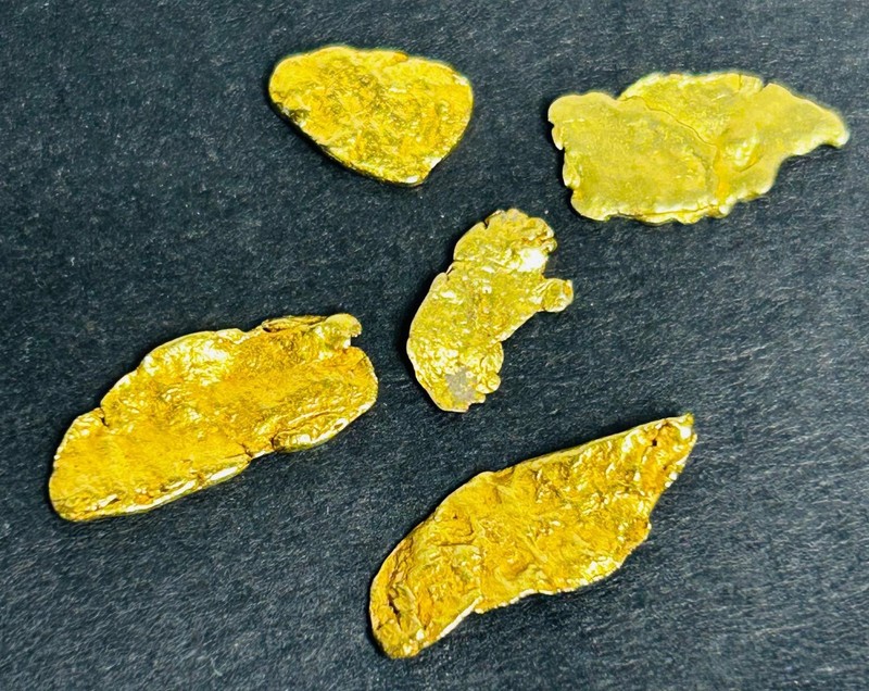 Gold Nuggets Natural Alaska Placer 2.139 Grams AK Mammoth Creek Thin Flat Pieces
