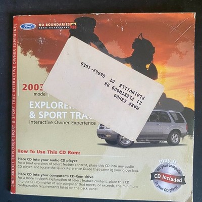 2003 Ford Explorer Sport Trac Owner's Manual CD Interactive Experience