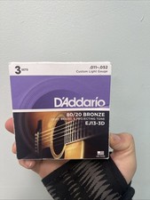 D'Addario EJ13-3D 80/20 Bronze Custom Light Guitar Strings UPC 019954255701
