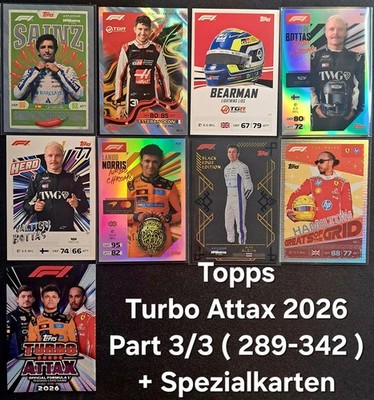 Topps Turbo Attax 2026 - Auswahl (289 - 342) Chrome, Black, GG, SUN, LE Part 3/3