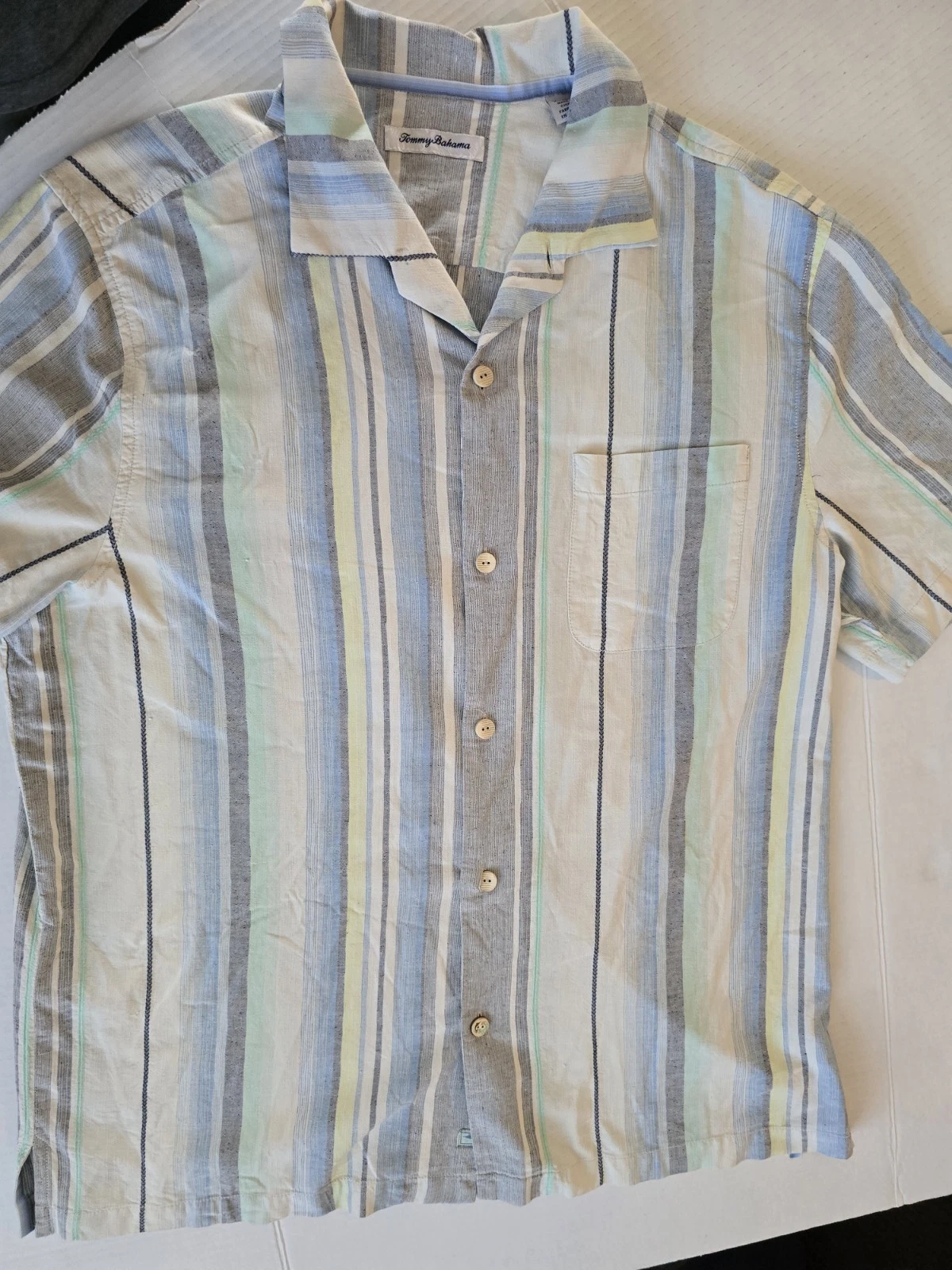 Tommy Bahama Size XL Button Up Pin Striped Bahama Shirt