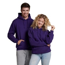 Russell Athletic Mens Dri-Power Fleece Pullover Hood, Purple, Medium