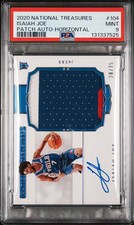 2020 PANINI NATIONAL TREASURES ROOKIE PATCH AUTO #104 ISAIAH JOE RC /75 PSA 9