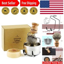 Complete Badger Hair Shaving Set with Shaving Cup Holder - Elevate Your Shave