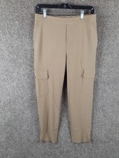 Banana Republic Hayden Ankle Pant Pull On Womens 6 Beige Cargo Pockets Career