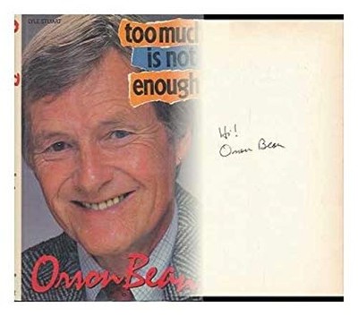 Too Much Is Not Enough Hardcover Orson Bean