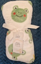 George Baby Frog Blanket fleece 70x100cm green white New