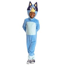 Infant Toddler Boys  Girls Bluey Jumpsuit  Headpiece Halloween Costume 12-18Mo