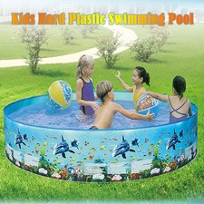 Portable Non Inflation Hard Plastic Swimming Pool Folding Pool Family Swimmi DY