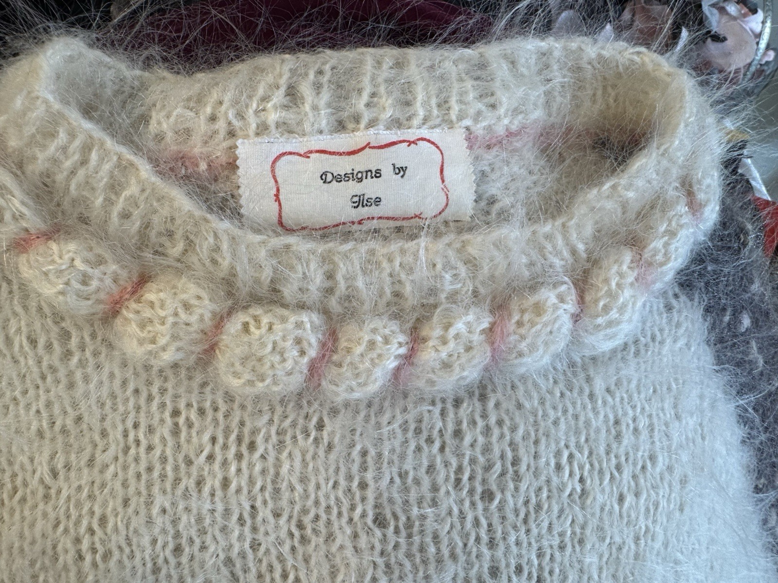 Vintage Hand Knit Art Sweater | Boho | Mohair Multi Knit | Patchwork | RARE image 5