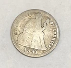 1891 S San Fransisco  seated liberty dime - -