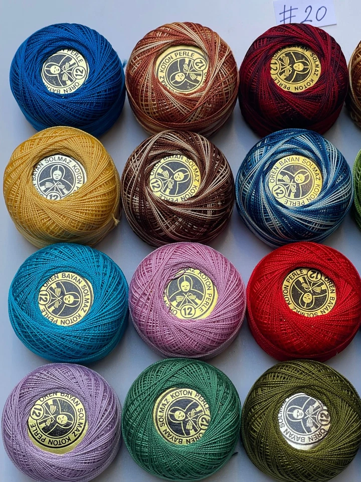 20 Balls Perle Cotton No:12 Embroidery Thread in Assrtd 20 different colours #20 - Image 3 of 4