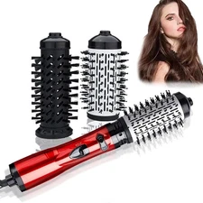 3-in-1 Auto-Rotating Hair Styler with 2 Interchangeable Brushes for Dry and Wet 