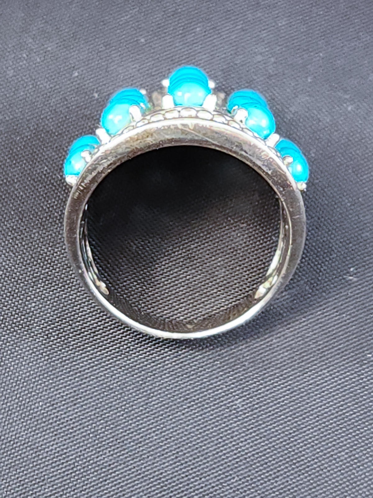 Turquoise Statement Ring - Sterling, Multi_Row St… - image 4
