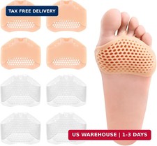 4 Pairs Metatarsal Pads, Ball of Foot Cushions Reusable Breathable and Soft Gel