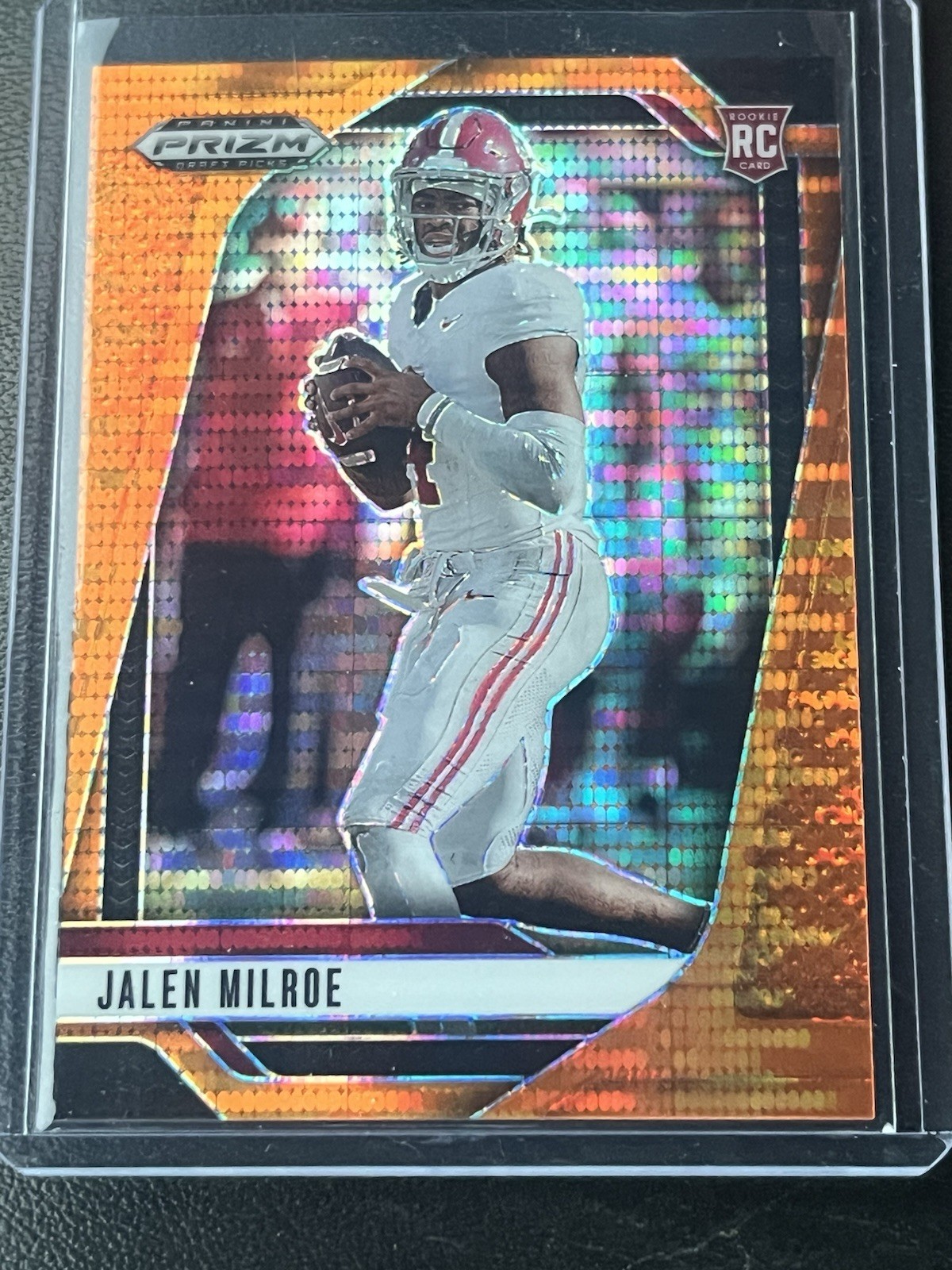 Jalen Milroe 2025 Panini Prizm Draft Picks Rookie Orange Pulsar /75 #5