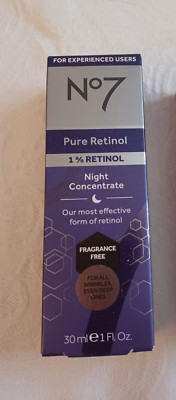 No 7 Pure Retinol 1% Retinol Night Concentrate 1 oz  NIB
