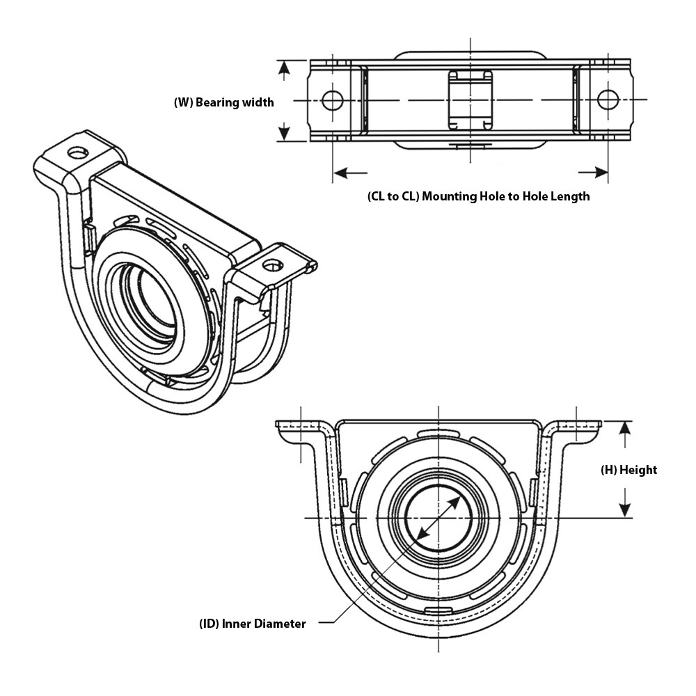 2016-2022 TOYOTA TACOMA Driveshaft Center Support Bearing