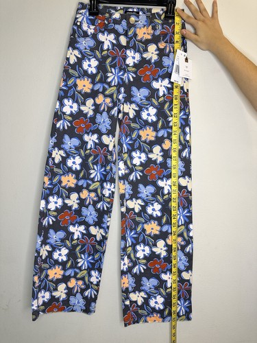 Originality Big Girls 7-16 High Elastic Waistband Printed Twill Floral Pant Sz S - Picture 8 of 9