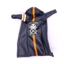 SU-LTC-LAW-BK: 1/12 Wired Black Hoodie Coat for SHF One Piece Trafalgar Law