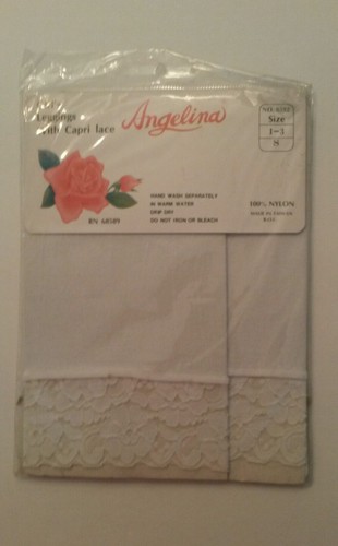 New Girls Angelina White Leggings with Capri Lace Size 1-3 S - Picture 2 of 6