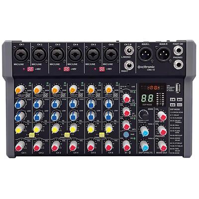 Citronic CMA-10 Kompaktmixer mit DSP FX und BT/USB Mischpult Hall Verzögerung