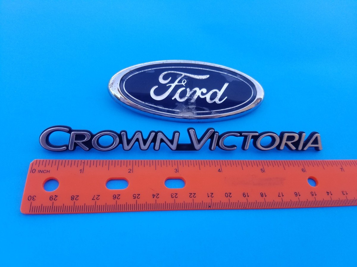 98 99 00 01 02 FORD CROWN VICTORIA REAR GATE EMBLEM LOGO BADGE SYMBOL SET  (2002)