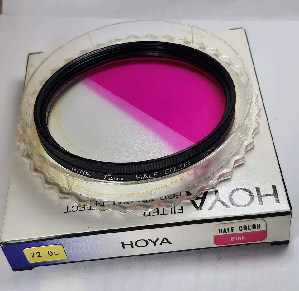 Hoya 72mm HALF-COLOR Pink Glass Lens Filter 72 mm E-72 Japan Half Color E72 NOS - Image 2 of 4