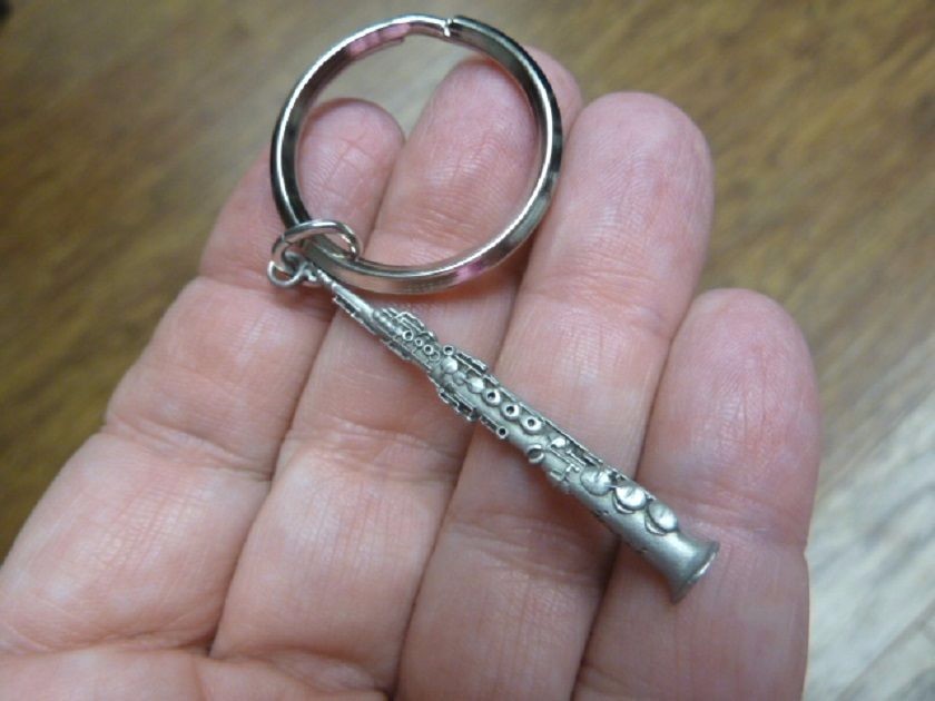 M-201-F) SOPRANO Sax Saxophone pewter KEYCHAIN key ring JEWELRY