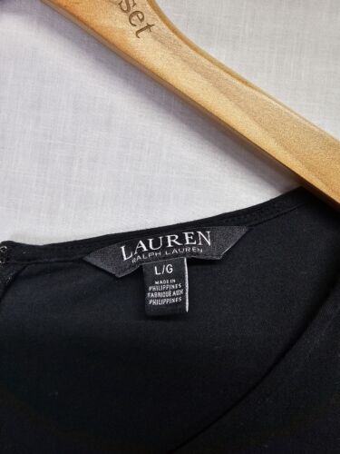 Ralph Lauren Jumpsuit Size L Black Sleeveless Silver Button - Picture 2 of 4