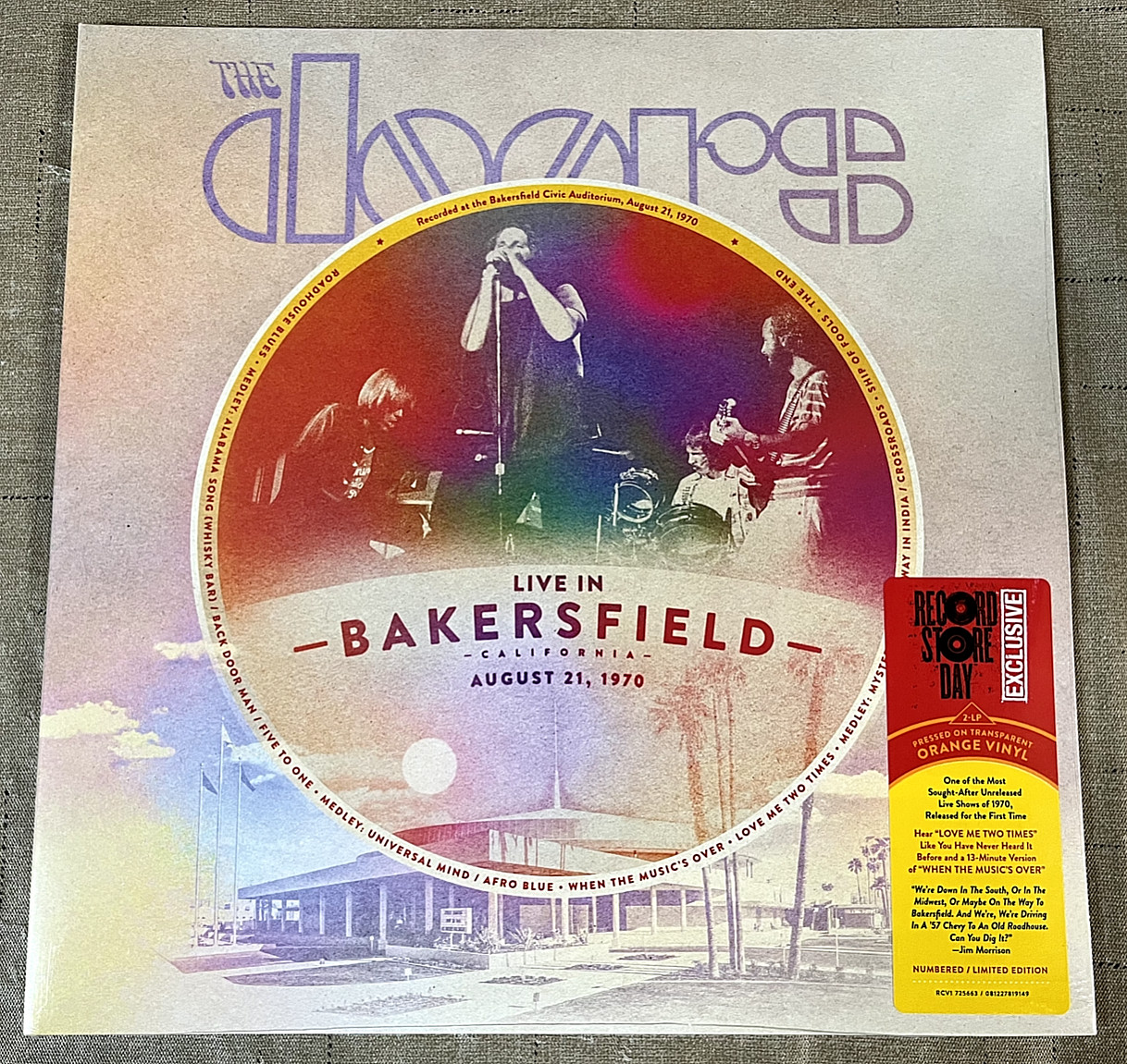 THE DOORS Live In Bakersfield 2xP RSD Orange Vinyl 2023 Record Store Day 00272 Universal