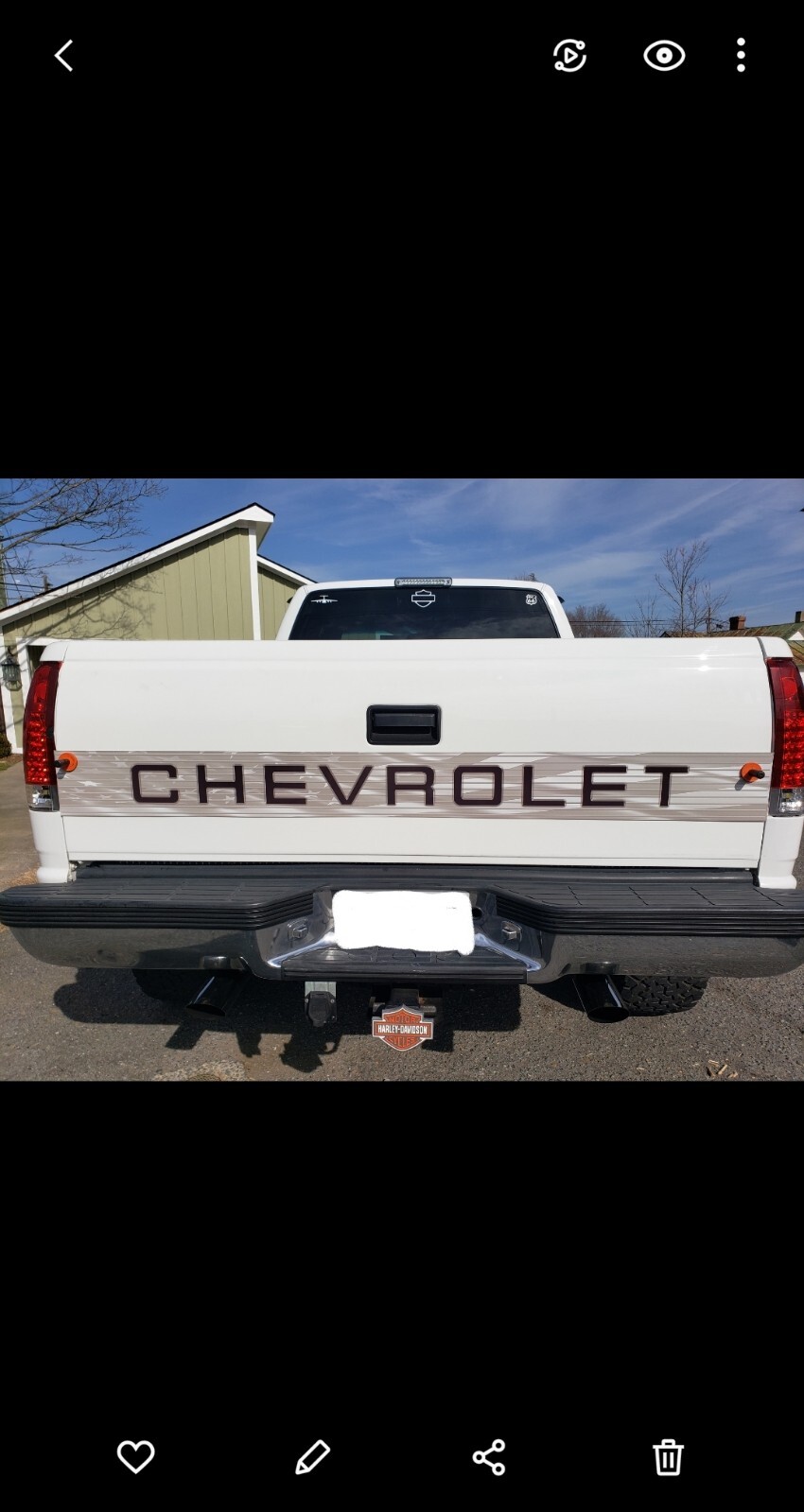 198899 Chevrolet Tailgate Band Molding Replica Decal W/american flag