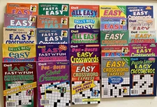 Lot of 10 Dell Penny Press ALL EASY Crossword Puzzle Books Unsorted